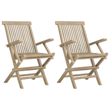 Tuinstoelen Inklapbaar 56X61X89 Cm Massief Teakhout Grijs 2