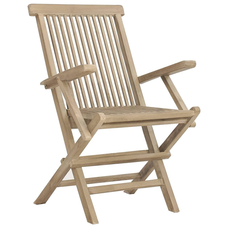 Tuinstoelen Inklapbaar 56X61X89 Cm Massief Teakhout Grijs 2