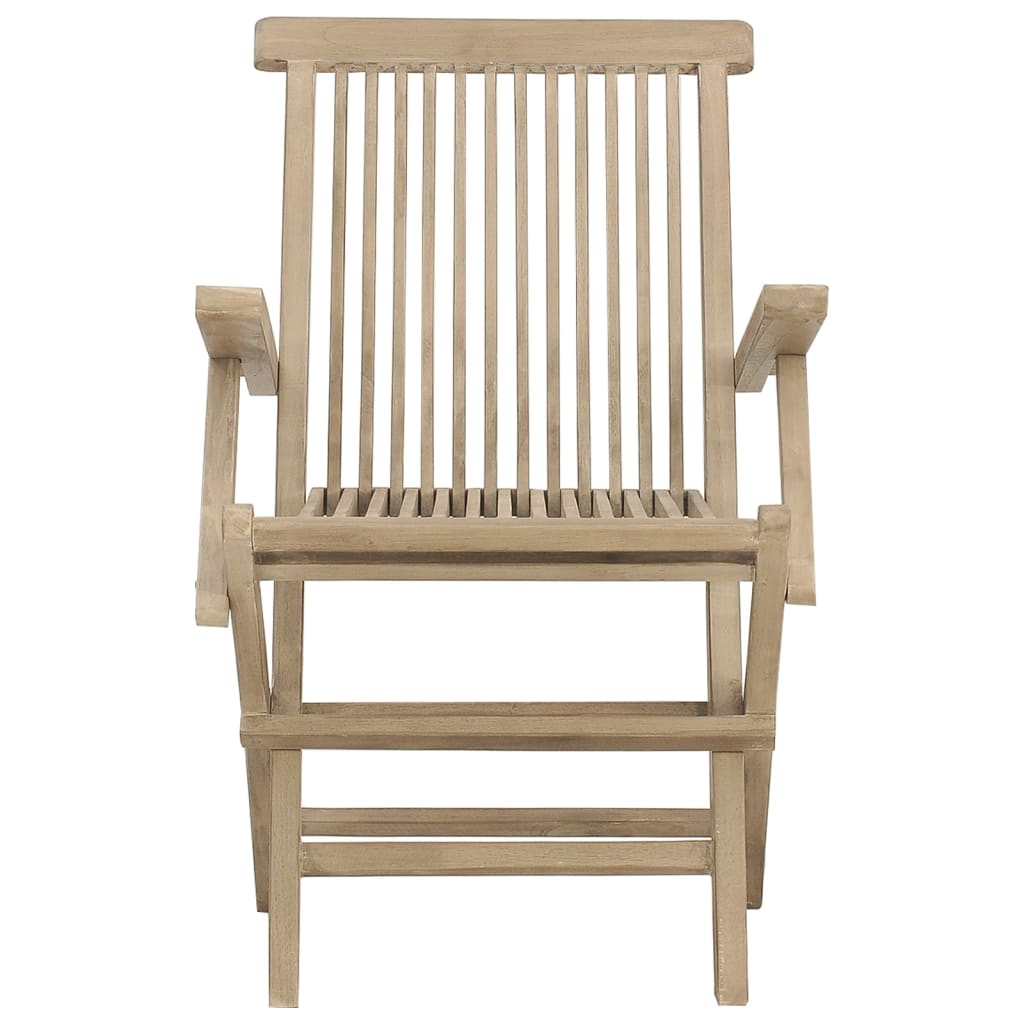 Tuinstoelen Inklapbaar 56X61X89 Cm Massief Teakhout Grijs 2