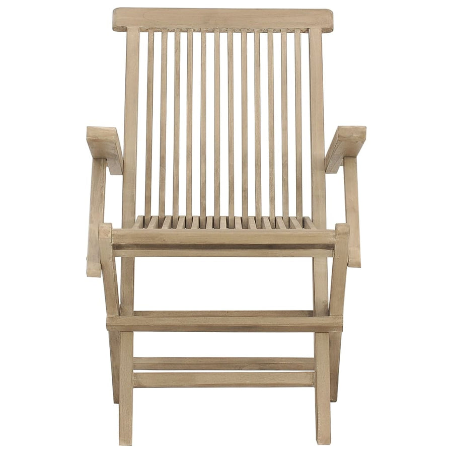 Tuinstoelen Inklapbaar 56X61X89 Cm Massief Teakhout Grijs 2