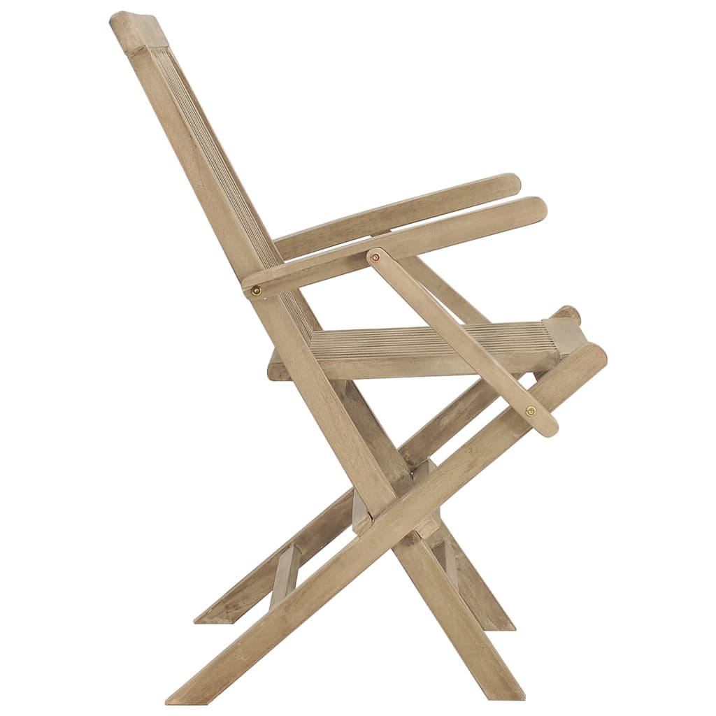 Tuinstoelen Inklapbaar 56X61X89 Cm Massief Teakhout Grijs 2