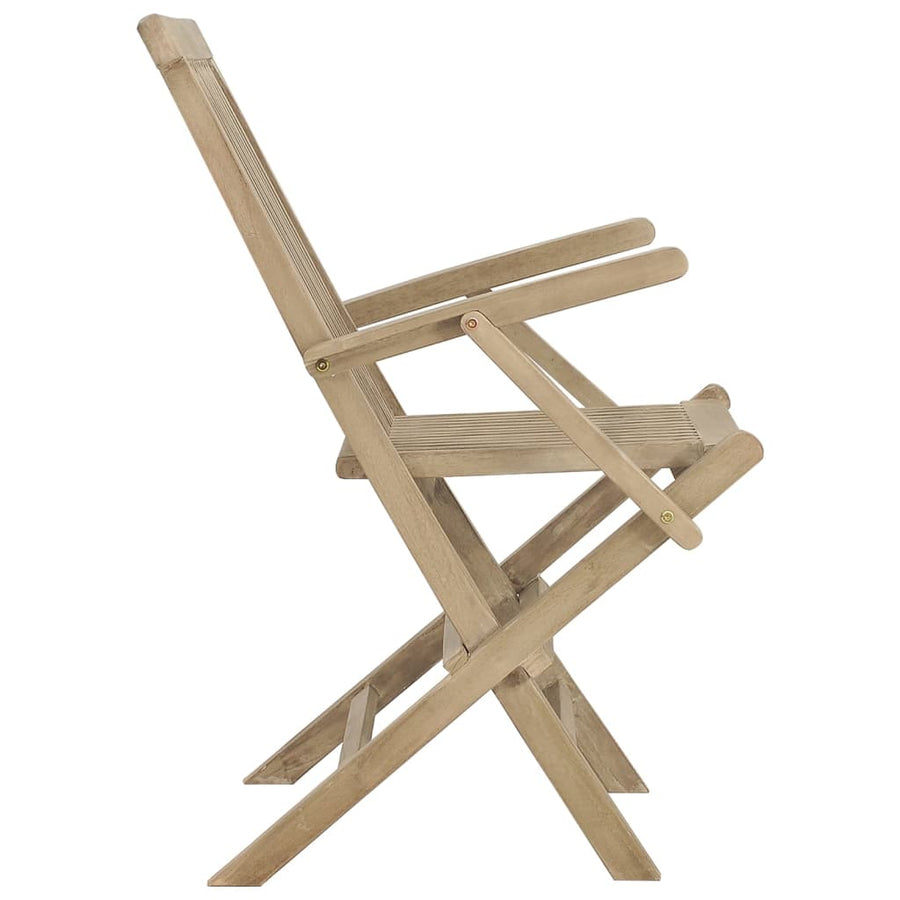 Tuinstoelen Inklapbaar 56X61X89 Cm Massief Teakhout Grijs 2
