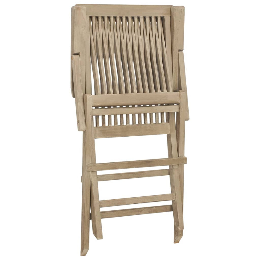 Tuinstoelen Inklapbaar 56X61X89 Cm Massief Teakhout Grijs 2