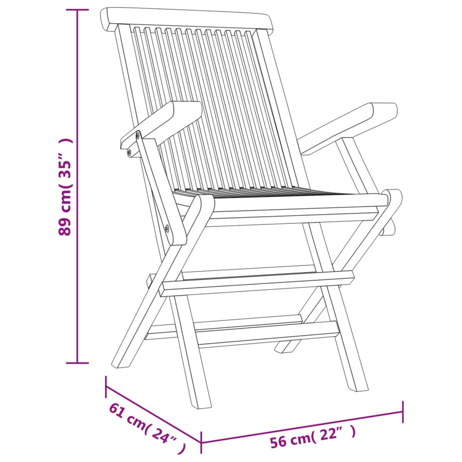 Tuinstoelen Inklapbaar 56X61X89 Cm Massief Teakhout Grijs 2