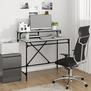 Bureau 100x50x90 cm bewerkt hout ijzer grijs
