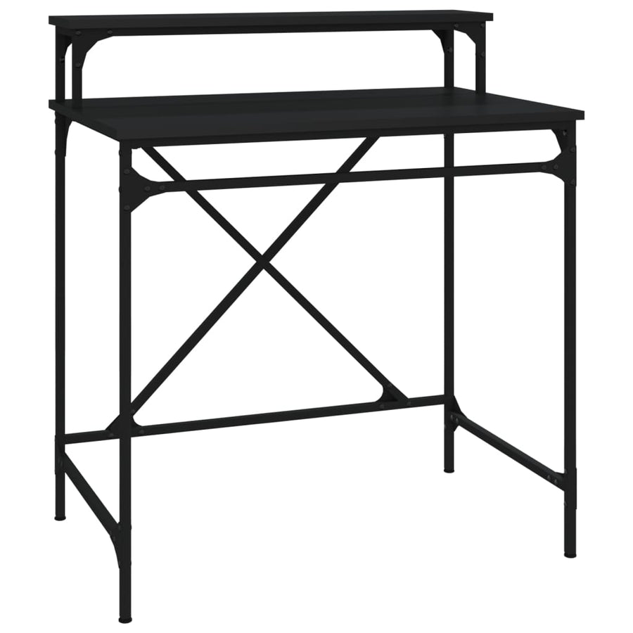 Bureau Bewerkt Hout En Ijzer 80 x 50 x 90 cm Zwart