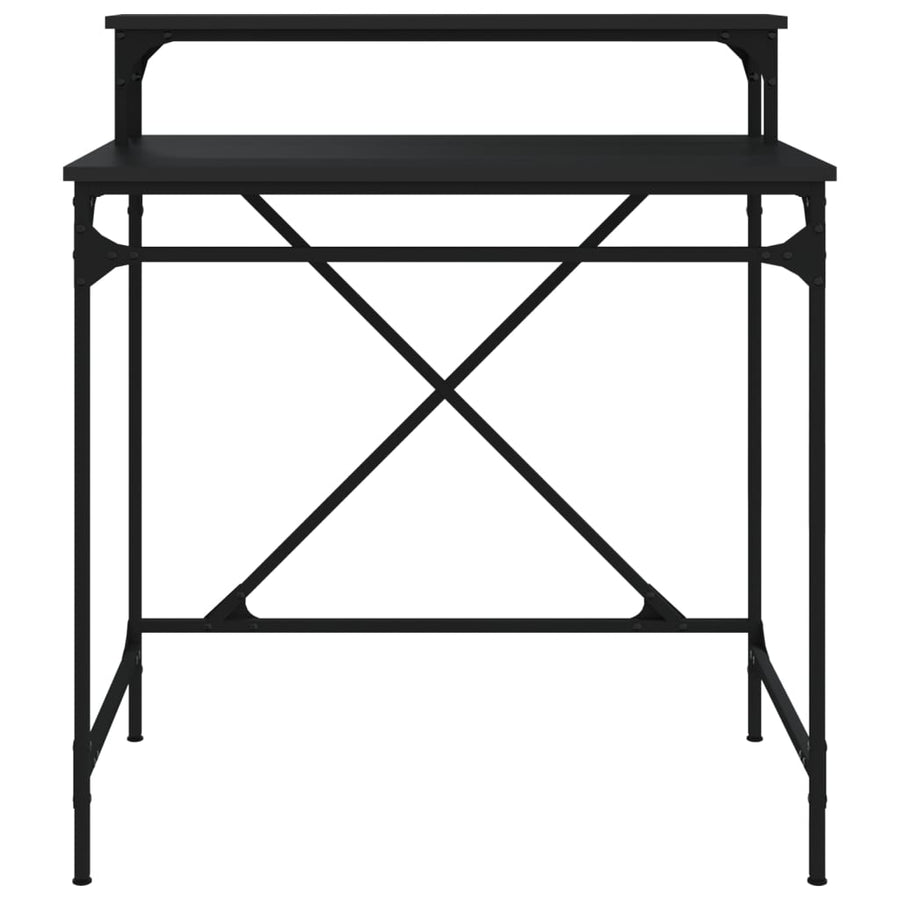 Bureau Bewerkt Hout En Ijzer 80 x 50 x 90 cm Zwart