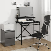 Bureau 80x50x90 cm bewerkt hout ijzer zwart