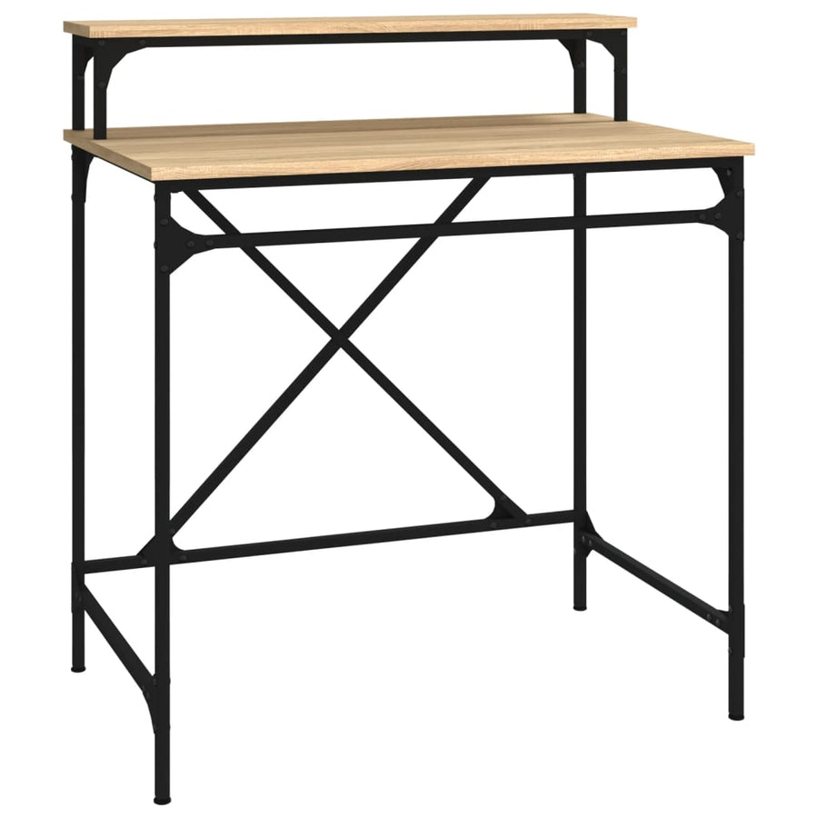 Bureau Bewerkt Hout En Ijzer Kleurig 80 x 50 x 90 cm Sonoma eiken