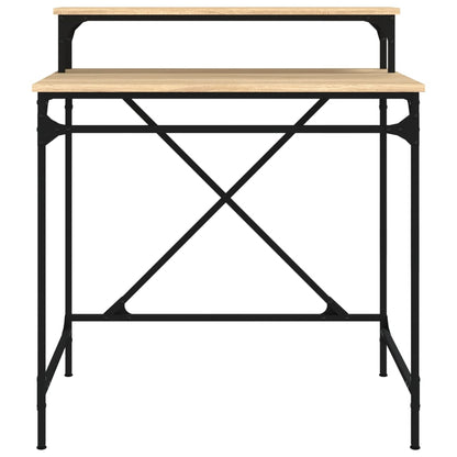 Bureau Bewerkt Hout En Ijzer Kleurig 80 x 50 x 90 cm Sonoma eiken