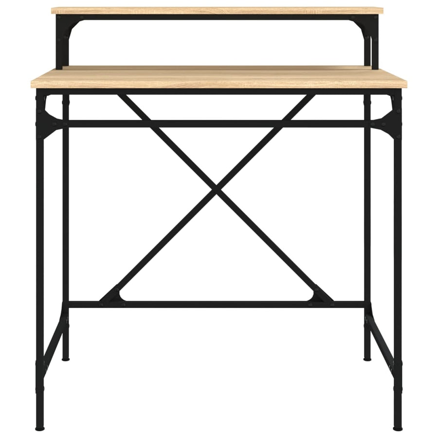 Bureau Bewerkt Hout En Ijzer Kleurig 80 x 50 x 90 cm Sonoma eiken