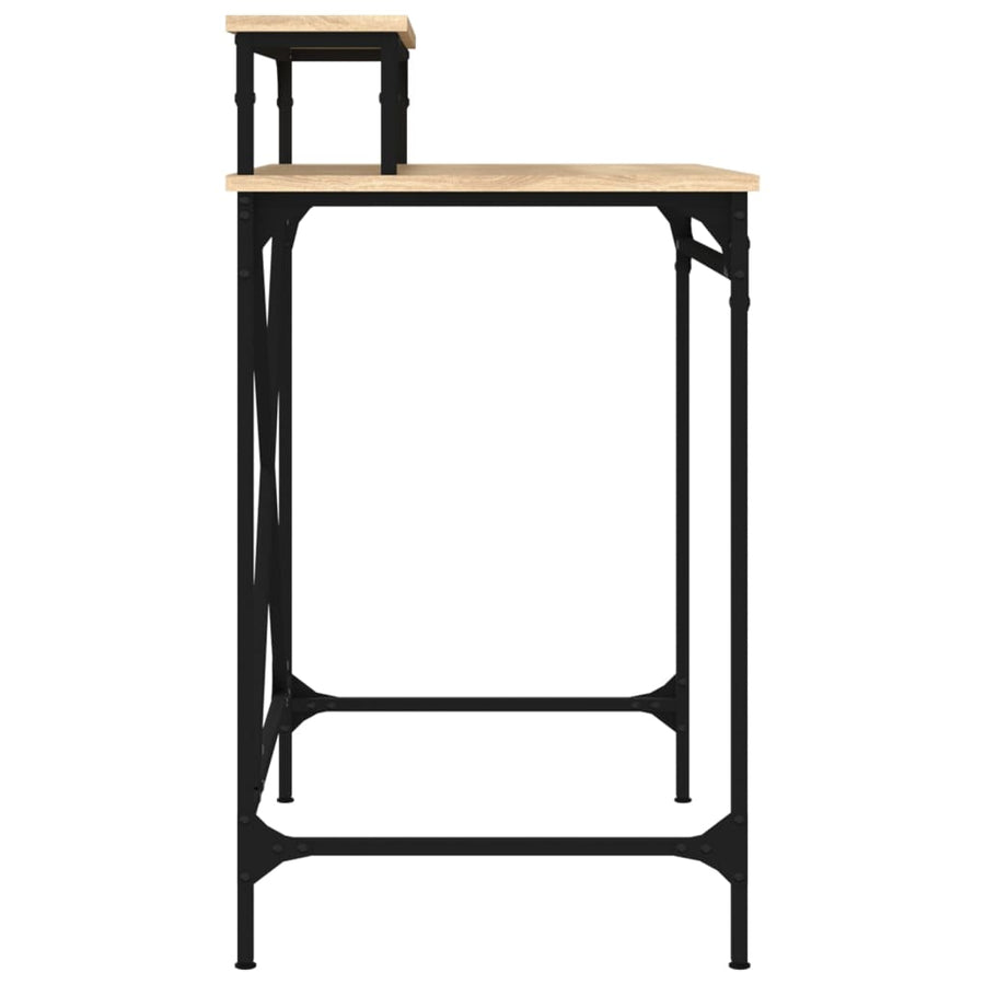 Bureau Bewerkt Hout En Ijzer Kleurig 80 x 50 x 90 cm Sonoma eiken