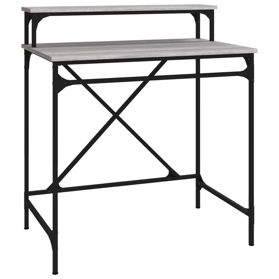 Bureau Bewerkt Hout En Ijzer Eiken 80 x 50 x 90 cm Grijs sonoma