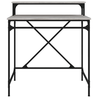 Bureau Bewerkt Hout En Ijzer Eiken 80 x 50 x 90 cm Grijs sonoma
