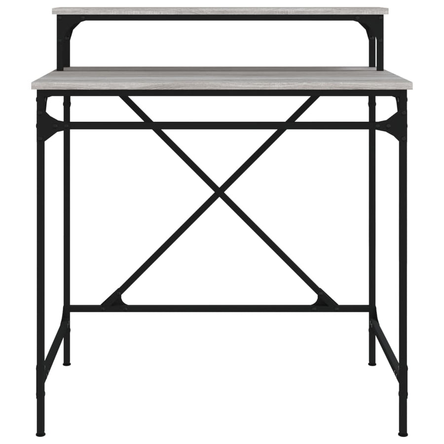 Bureau Bewerkt Hout En Ijzer Eiken 80 x 50 x 90 cm Grijs sonoma