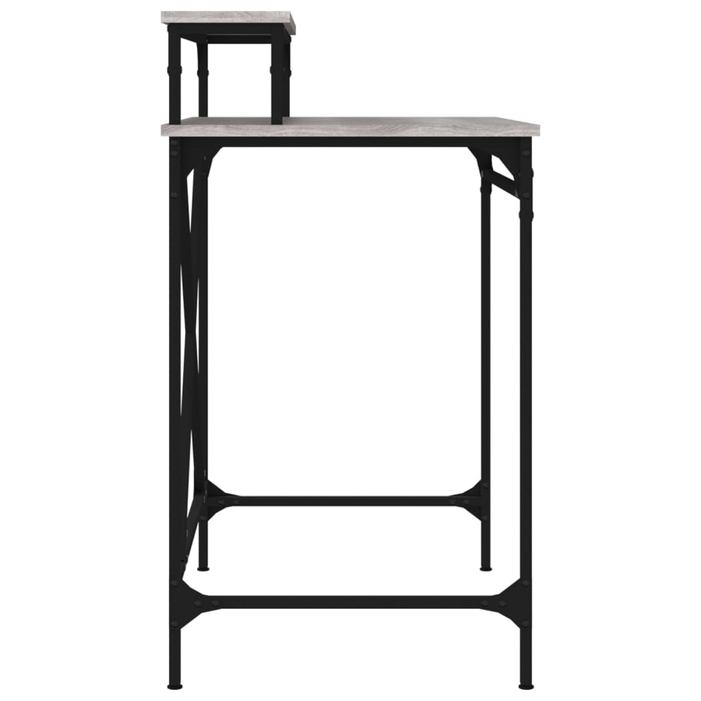 Bureau Bewerkt Hout En Ijzer Eiken 80 x 50 x 90 cm Grijs sonoma