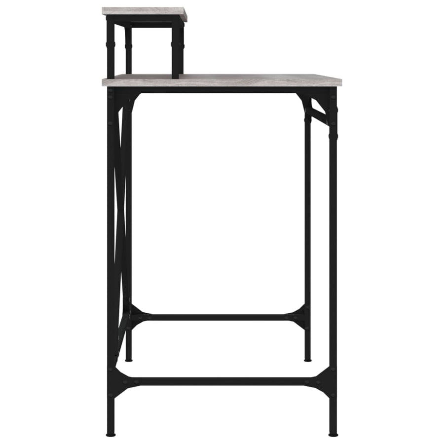 Bureau Bewerkt Hout En Ijzer Eiken 80 x 50 x 90 cm Grijs sonoma