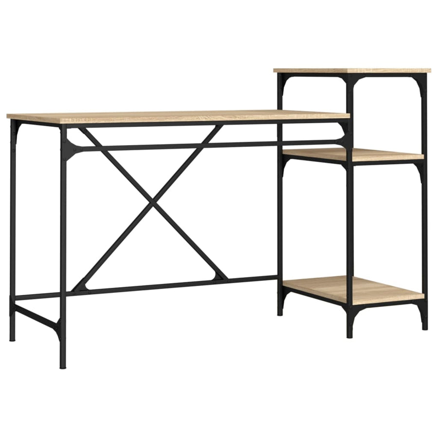Bureau Schappen 135X50X90 Bewerkt Hout En Ijzer Sonoma Eiken 135 x 50 x 90 cm