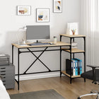 Bureau met schappen 135x50x90 cm bewerkt hout ijzer