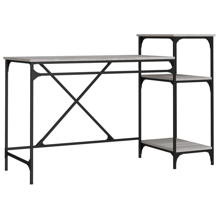 Bureau 135X50X90 Bewerkt Hout En Ijzer Eikenkleur 135 x 50 x 90 cm Grijs sonoma