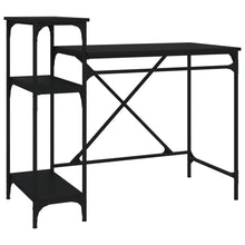 Bureau Met Schappen 105X50X90 Cm Bewerkt Hout En Ijzer Zwart