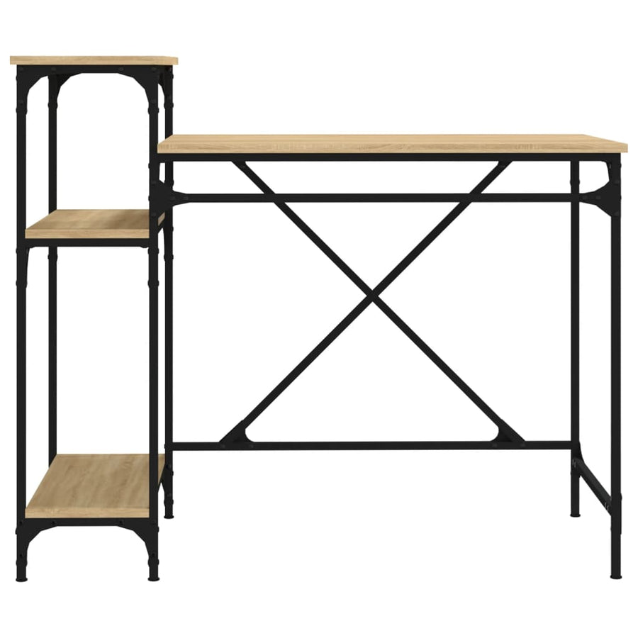 Bureau Schappen 105X50X90 Bewerkt Hout En Ijzer 105 x 50 x 90 cm Sonoma eiken