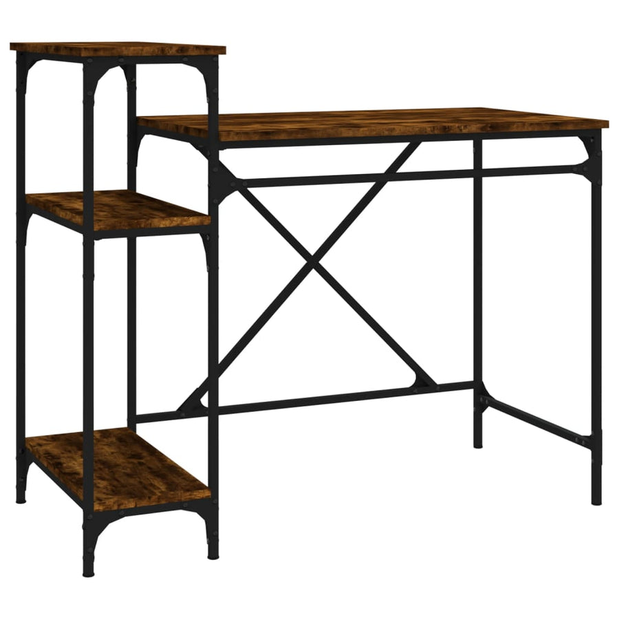 Bureau Bewerkt Hout En Ijzer Kleur 105 x 50 x 90 cm Gerookt eiken