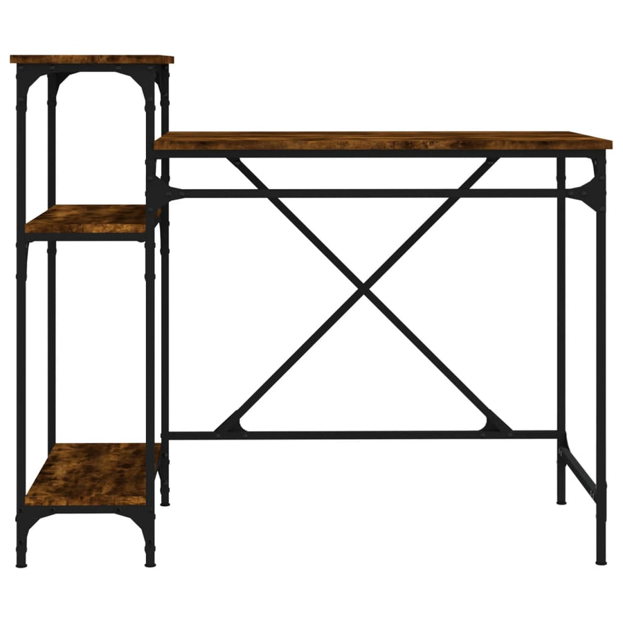 Bureau Bewerkt Hout En Ijzer Kleur 105 x 50 x 90 cm Gerookt eiken
