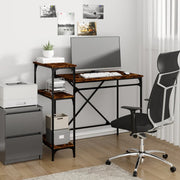 Bureau 105x50x90 cm bewerkt hout ijzer gerookt eiken