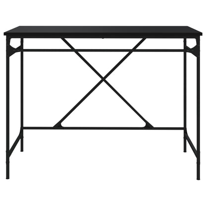 Bureau 100X50X75 Cm Bewerkt Hout En Ijzer Zwart