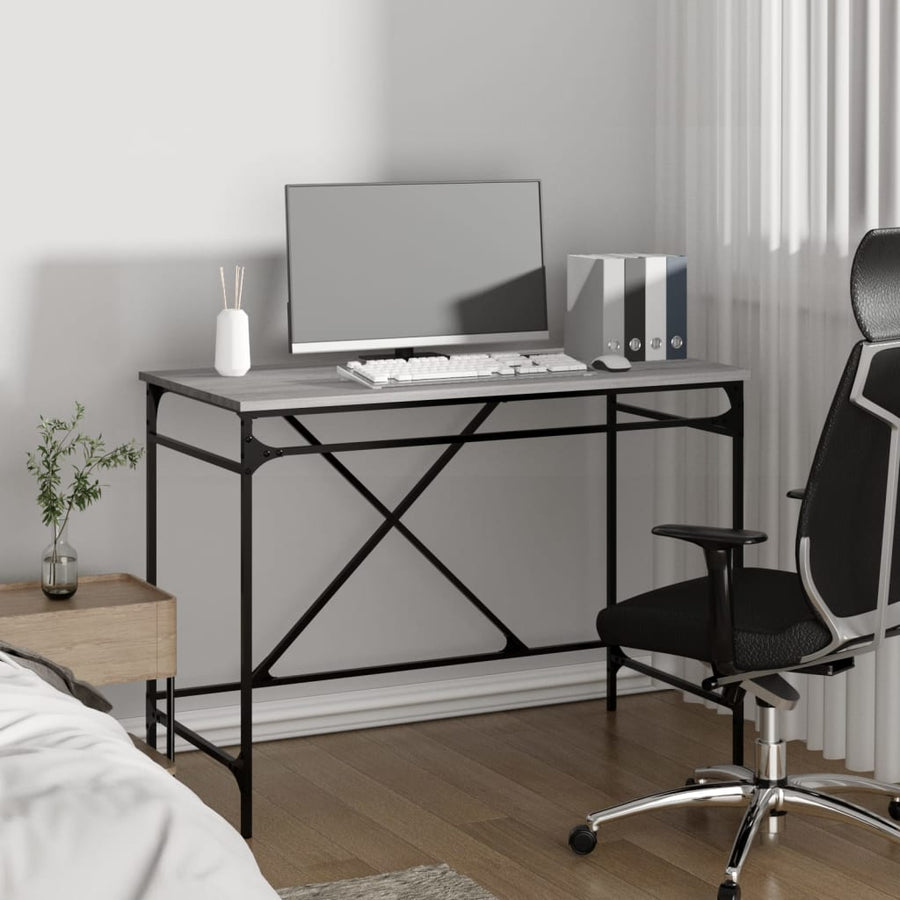 Bureau 100X50X75 Cm Bewerkt Hout En Ijzer Grijs Sonoma Eiken