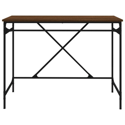 Bureau 100X50X75 Cm Bewerkt Hout En Ijzer Bruin Eikenkleur