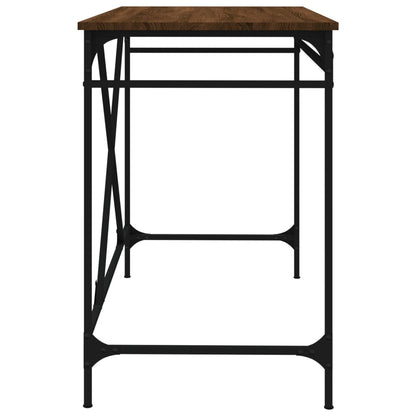 Bureau 100X50X75 Cm Bewerkt Hout En Ijzer Bruin Eikenkleur