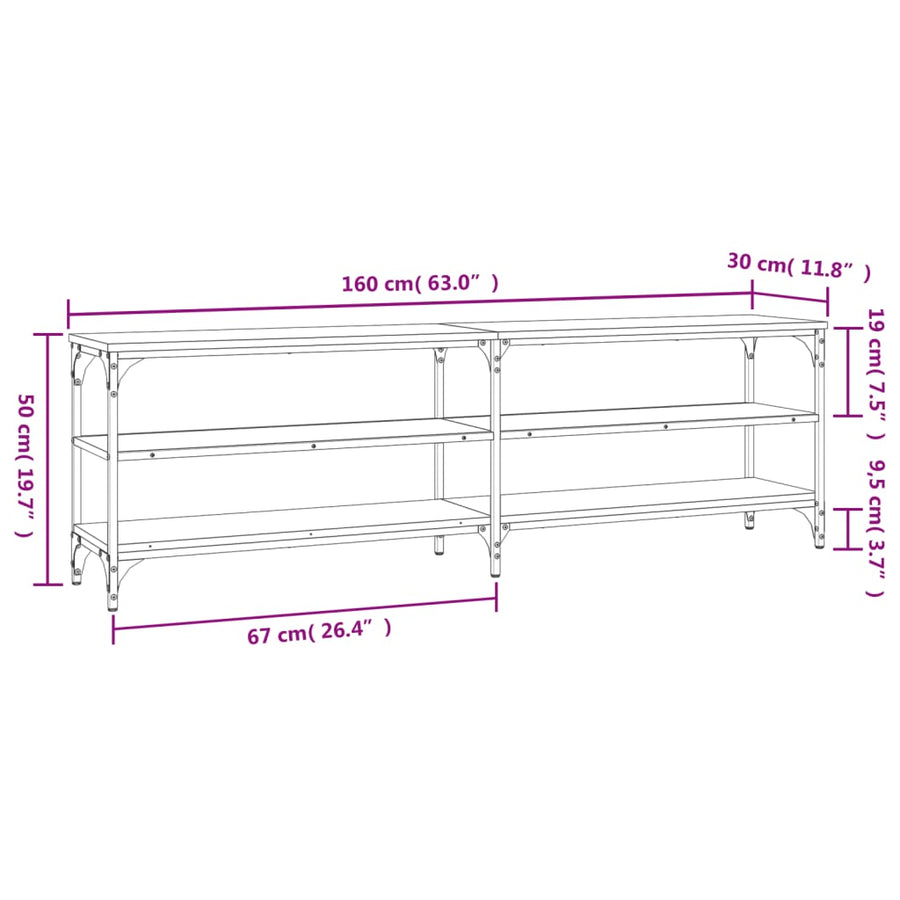 Tv-Meubel 60X30X50 Cm Bewerkt Hout Kleurig Sonoma eiken