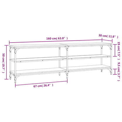 Tv-Meubel 60X30X50 Cm Bewerkt Hout Kleurig Gerookt eiken