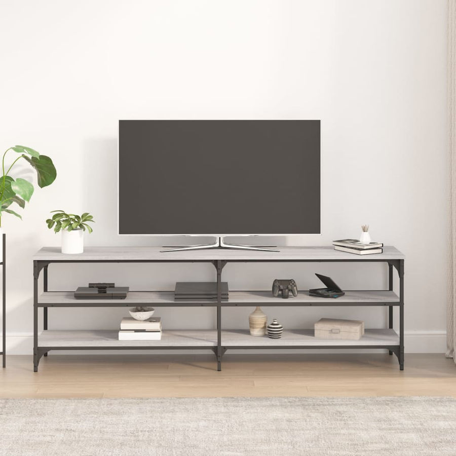 Tv-Meubel 60X30X50 Cm Bewerkt Hout Eikenkleurig Grijs sonoma