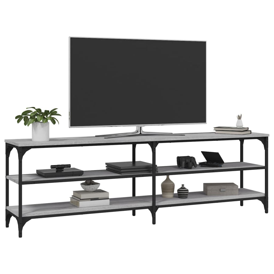 Tv-Meubel 60X30X50 Cm Bewerkt Hout Eikenkleurig Grijs sonoma