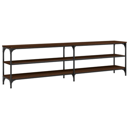 Tv-Meubel 80X30X50 Cm Bewerkt Hout Metaal Bruin Eikenkleur Bruineiken