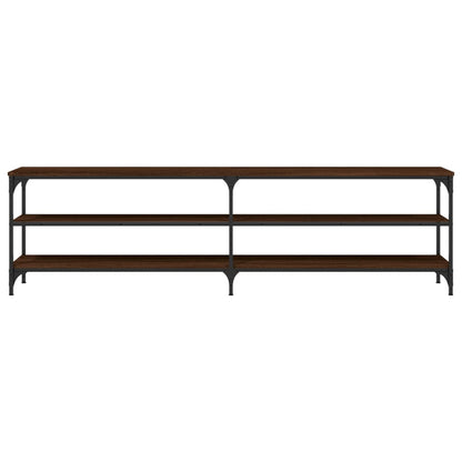 Tv-Meubel 80X30X50 Cm Bewerkt Hout Metaal Bruin Eikenkleur Bruineiken