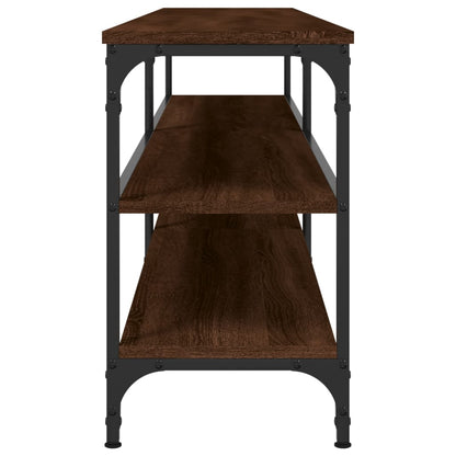 Tv-Meubel 80X30X50 Cm Bewerkt Hout Metaal Bruin Eikenkleur Bruineiken