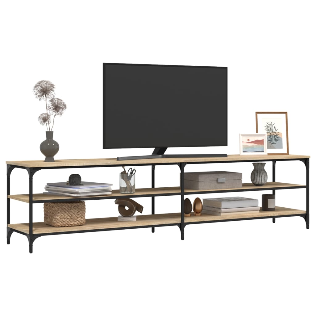 Tv-Meubel 200X30X50 Cm Bewerkt Hout Metaal Kleurig Sonoma eiken