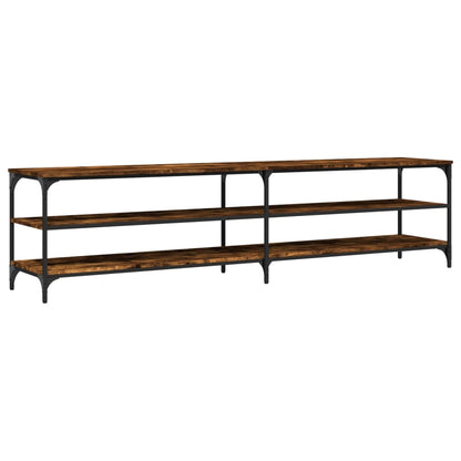 Tv-Meubel 200X30X50 Cm Bewerkt Hout Metaal Kleurig Gerookt eiken