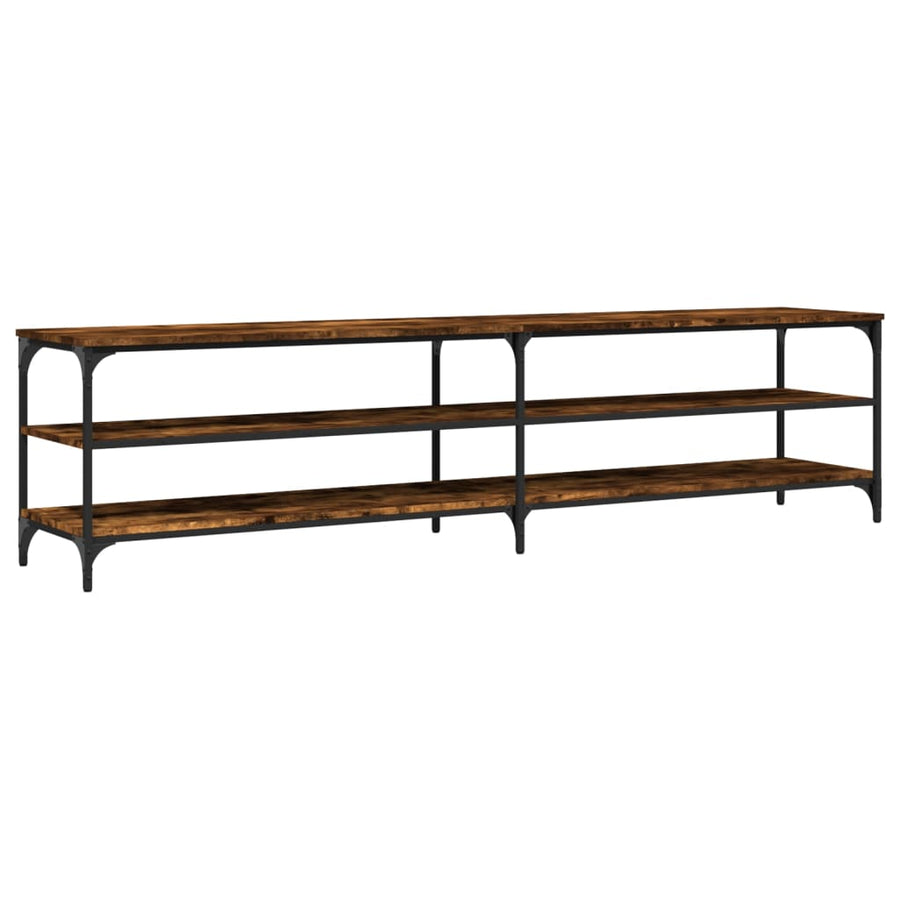 Tv-Meubel 200X30X50 Cm Bewerkt Hout Metaal Kleurig Gerookt eiken
