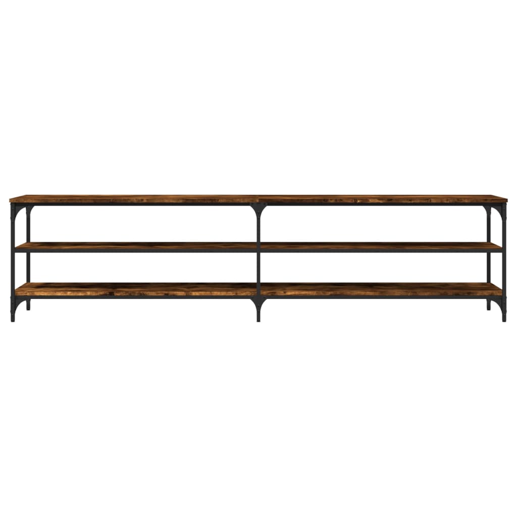 Tv-Meubel 200X30X50 Cm Bewerkt Hout Metaal Kleurig Gerookt eiken