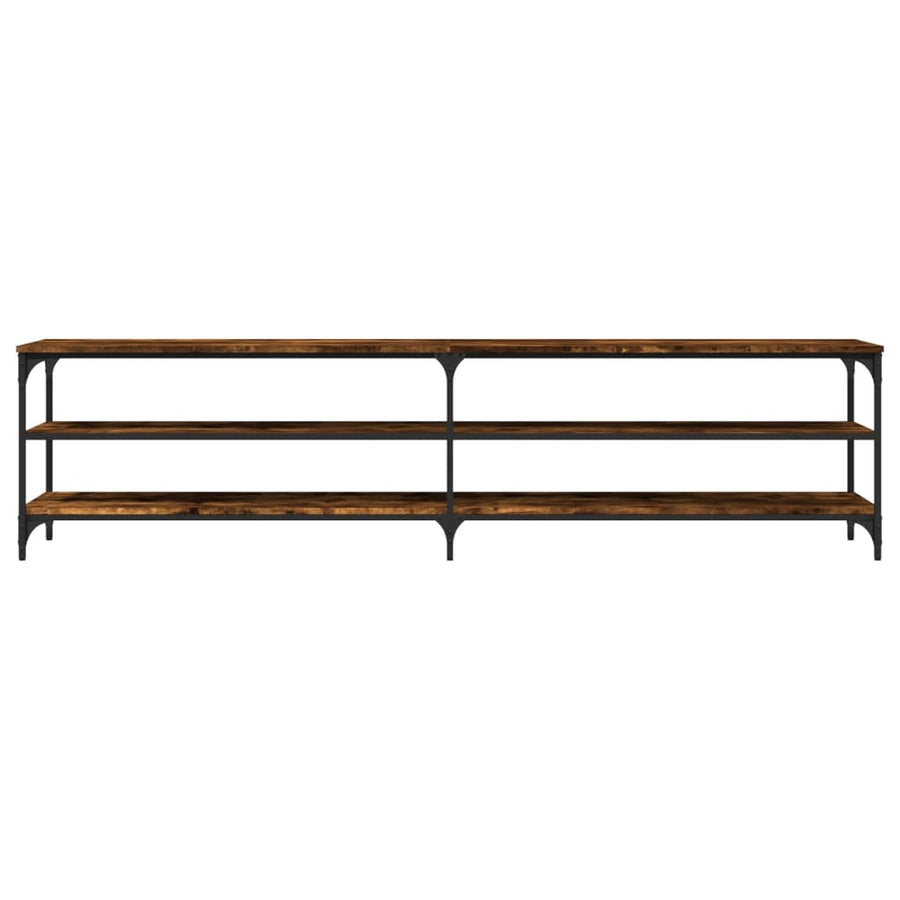 Tv-Meubel 200X30X50 Cm Bewerkt Hout Metaal Kleurig Gerookt eiken