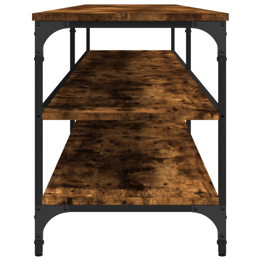 Tv-Meubel 200X30X50 Cm Bewerkt Hout Metaal Kleurig Gerookt eiken