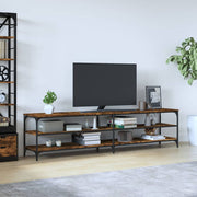 Tv-meubel 200x30x50 cm bewerkt hout metaal gerookt eiken