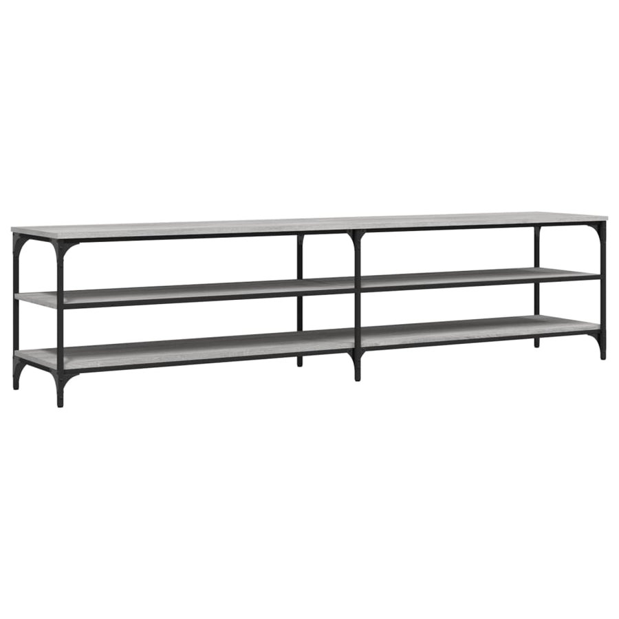 Tv-Meubel 200X30X50 Cm Bewerkt Hout Metaal Eiken Grijs sonoma
