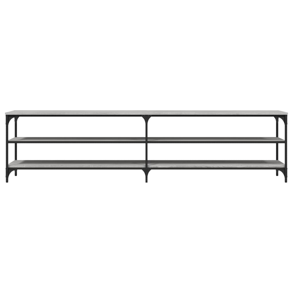 Tv-Meubel 200X30X50 Cm Bewerkt Hout Metaal Eiken Grijs sonoma