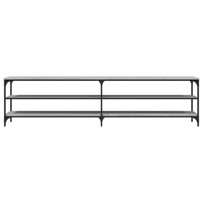Tv-Meubel 200X30X50 Cm Bewerkt Hout Metaal Eiken Grijs sonoma